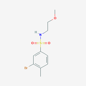 molecular formula C10H14BrNO3S B8779804 3-bromo-N-(2-methoxy-ethyl)-4-methyl-benzenesulfonamide 