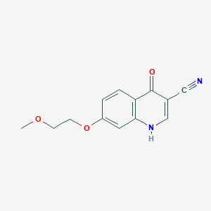 molecular formula C13H12N2O3 B8779922 3-Quinolinecarbonitrile, 1,4-dihydro-7-(2-methoxyethoxy)-4-oxo- 