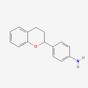molecular formula C15H15NO B8779980 4-(3,4-Dihydro-2H-chromen-2-yl)aniline CAS No. 73110-90-4
