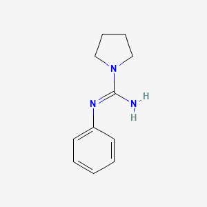 molecular formula C11H15N3 B8779988 1-Pyrrolidinecarboximidamide, N-phenyl- CAS No. 65071-09-2