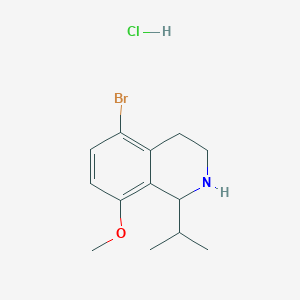 molecular formula C13H19BrClNO B8780006 5-Bromo-1-isopropyl-8-methoxy-1,2,3,4-tetrahydroisoquinoline hydrochloride 