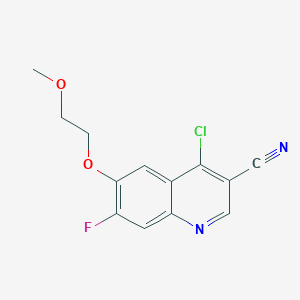 molecular formula C13H10ClFN2O2 B8780014 4-Chloro-7-fluoro-6-(2-methoxyethoxy)-3-quinolinecarbonitrile 