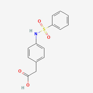 molecular formula C14H13NO4S B8780467 2-[4-(benzenesulfonamido)phenyl]acetic Acid 