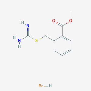 molecular formula C10H13BrN2O2S B8780551 Methyl 2-({[amino(imino)methyl]thio}methyl)benzoate hydrobromide 