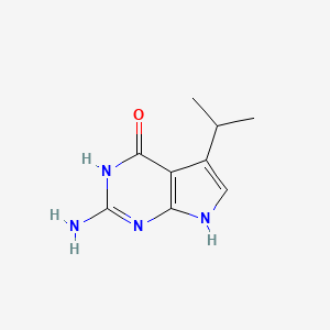 molecular formula C9H12N4O B8780671 2-Amino-5-isopropyl-3H-pyrrolo[2,3-d]pyrimidin-4(7H)-one 