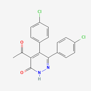 molecular formula C18H12Cl2N2O2 B8780699 5-acetyl-3,4-bis(4-chlorophenyl)-6(1H)-pyridazinone CAS No. 75643-31-1