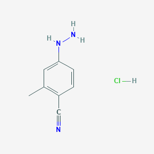 molecular formula C8H10ClN3 B8780713 4-Hydrazinyl-2-methylbenzonitrile hydrochloride 