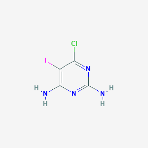 molecular formula C4H4ClIN4 B8780725 6-Chloro-5-iodopyrimidine-2,4-diamine 