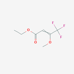 molecular formula C7H9F3O3 B8780861 Ethyl 3-methoxy-3-trifluoromethylacrylate 