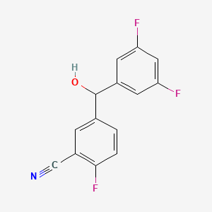 molecular formula C14H8F3NO B8780914 5-[(3,5-Difluoro-phenyl)-hydroxy-methyl]-2-fluoro-benzonitrile 