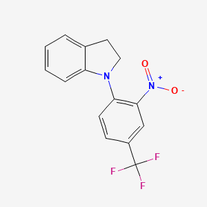 molecular formula C15H11F3N2O2 B8781062 [2-Nitro-4-(trifluoromethyl)phenyl]indoline 