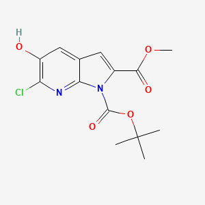 1H-Pyrrolo[2,3-b]pyridine-1,2-dicarboxylic acid, 6-chloro-5-hydroxy-, 1-(1,1-dimethylethyl) 2-methyl ester