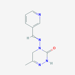 molecular formula C10H11N5O B8781542 6-methyl-4-(pyridin-3-ylmethyleneamino)-4,5-dihydro-1,2,4-triazin-3(2H)-one CAS No. 154442-14-5