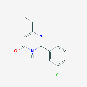 molecular formula C12H11ClN2O B8781635 2-(3-chlorophenyl)-6-ethylpyrimidin-4(3H)-one 