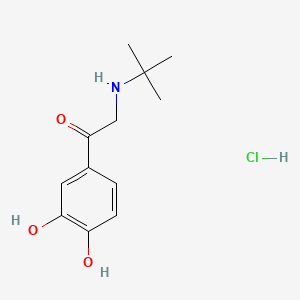 molecular formula C12H18ClNO3 B8781818 1-(3,4-Dihydroxyphenyl)-2-((1,1-dimethylethyl)amino)ethan-1-one hydrochloride CAS No. 34715-64-5