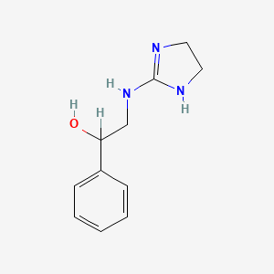 molecular formula C11H15N3O B8782242 alpha-(((4,5-Dihydro-1H-imidazol-2-yl)amino)methyl)benzyl alcohol CAS No. 53360-86-4