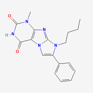 8-Butyl-1-methyl-7-phenyl-1H-imidazo(2,1-f)purine-2,4(3H,8H)-dione