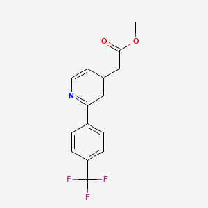 molecular formula C15H12F3NO2 B8782528 Methyl 2-(2-(4-(trifluoromethyl)phenyl)pyridin-4-yl)acetate 