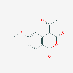 molecular formula C12H10O5 B8782668 4-Acetyl-6-methoxyisochroman-1,3-dione CAS No. 918662-40-5