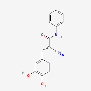 molecular formula C16H12N2O3 B8782912 2-cyano-3-(3,4-dihydroxyphenyl)-N-phenyl-2-propenamide 
