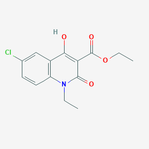 molecular formula C14H14ClNO4 B8782961 Ethyl 6-chloro-1-ethyl-4-hydroxy-2-oxo-1,2-dihydroquinoline-3-carboxylate 