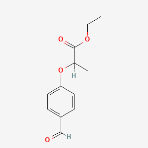 molecular formula C12H14O4 B8783041 Ethyl 2-(4-formylphenoxy)propionate CAS No. 51264-73-4