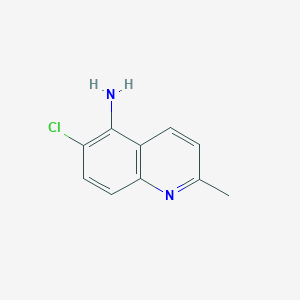 molecular formula C10H9ClN2 B8783114 6-Chloro-2-methylquinolin-5-amine CAS No. 77483-86-4