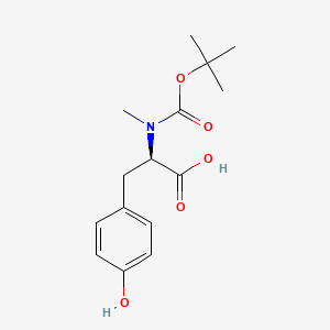 molecular formula C15H21NO5 B8783121 (2R)-2-[{[(1,1-dimethylethyl)oxy]carbonyl}(methyl)amino]-3-(4-hydroxyphenyl)propanoic acid 