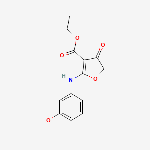 molecular formula C14H15NO5 B8783141 Ethyl 2-[(3-methoxyphenyl)amino]-4-oxo-4,5-dihydrofuran-3-carboxylate 