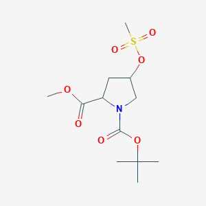 molecular formula C12H21NO7S B8783166 1,2-Pyrrolidinedicarboxylic acid, 4-[(methylsulfonyl)oxy]-, 1-(1,1-dimethylethyl) 2-methyl ester, (2S,4S)- 