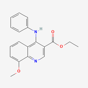 molecular formula C19H18N2O3 B8783167 ETHYL 4-ANILINO-8-METHOXY-3-QUINOLINECARBOXYLATE 