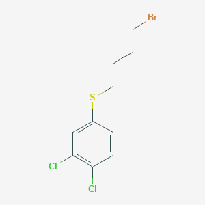 molecular formula C10H11BrCl2S B8783251 Benzene, 4-[(4-bromobutyl)thio]-1,2-dichloro- CAS No. 77248-74-9