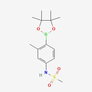 molecular formula C14H22BNO4S B8783294 N-(3-methyl-4-(4,4,5,5-tetramethyl-1,3,2-dioxaborolan-2-yl)phenyl)methanesulfonamide 