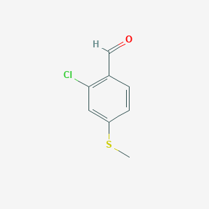 molecular formula C8H7ClOS B8783361 Benzaldehyde, 2-chloro-4-(methylthio)- CAS No. 146982-93-6