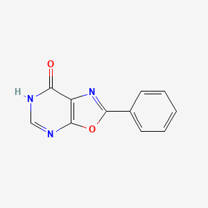 molecular formula C11H7N3O2 B8783440 Oxazolo[5,4-d]pyrimidin-7(6H)-one,2-phenyl- CAS No. 33360-18-8