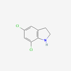 molecular formula C8H8Cl3N B8783618 5,7-Dichloroindoline CAS No. 70555-58-7