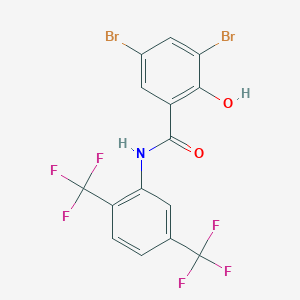 N-[2,5-bis(trifluoromethyl)phenyl]-3,5-dibromo-2-hydroxybenzamide