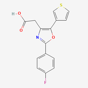 molecular formula C15H10FNO3S B8784088 4-Oxazoleacetic acid, 2-(p-fluorophenyl)-5-(3-thienyl)- CAS No. 85162-11-4