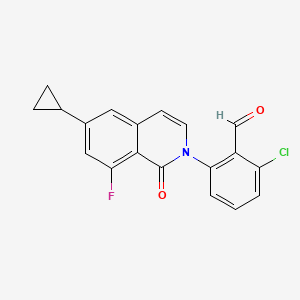 B8784090 2-chloro-6-(6-cyclopropyl-8-fluoro-1-oxoisoquinolin-2(1H)-yl)benzaldehyde CAS No. 1242156-54-2
