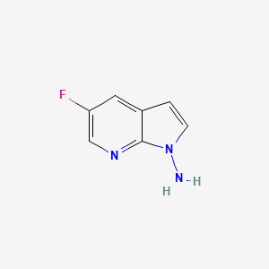 molecular formula C7H6FN3 B8784125 1H-Pyrrolo[2,3-b]pyridin-1-amine, 5-fluoro- 