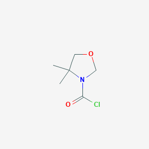 molecular formula C6H10ClNO2 B8784188 4,4-Dimethyl-1,3-oxazolidine-3-carbonyl chloride CAS No. 39885-55-7