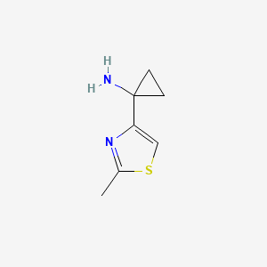 molecular formula C7H10N2S B8784284 1-(2-methylthiazol-4-yl)cyclopropanamine 