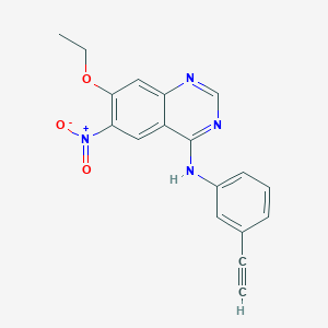 molecular formula C18H14N4O3 B8784876 7-ethoxy-N-(3-ethynylphenyl)-6-nitroquinazolin-4-amine 