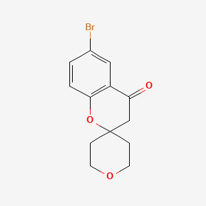 molecular formula C13H13BrO3 B8785026 6-Bromo-2',3',5',6'-tetrahydrospiro[chroman-2,4'-pyran]-4-one 