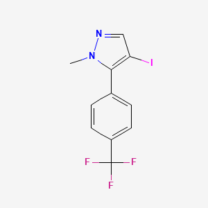 molecular formula C11H8F3IN2 B8785048 4-Iodo-1-methyl-5-(4-(trifluoromethyl)phenyl)-1H-pyrazole 