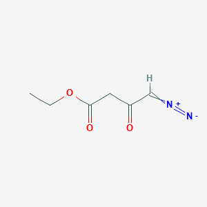 molecular formula C6H8N2O3 B8785287 1-Diazonio-4-ethoxy-4-oxobut-1-en-2-olate CAS No. 52526-30-4