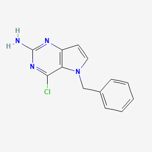 molecular formula C13H11ClN4 B8785310 4-chloro-5-benzyl-5H-Pyrrolo[3,2-d]pyrimidin-2-amine 