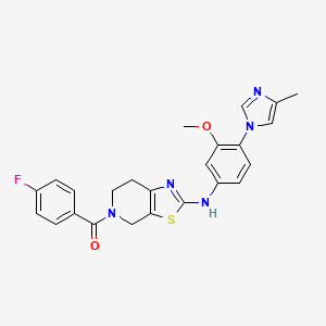 (4-Fluorophenyl)(2-((3-methoxy-4-(4-methyl-1H-imidazol-1-yl)phenyl)amino)-6,7-dihydrothiazolo[5,4-c]pyridin-5(4H)-yl)methanone