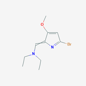 molecular formula C10H15BrN2O B8785394 (E)-N-((5-bromo-3-methoxy-2H-pyrrol-2-ylidene)methyl)-N-ethylethanamine 