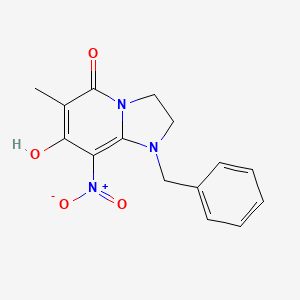 molecular formula C15H15N3O4 B8785442 1-Benzyl-7-hydroxy-6-methyl-8-nitro-2,3-dihydroimidazo[1,2-A]pyridin-5(1H)-one 